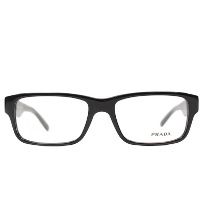 Prada 1AB1O1 Unisex Rectangle Eyeglasses Black 53mm 3 Prada 1AB1O1 Unisex Rectangle Eyeglasses Black 53mm