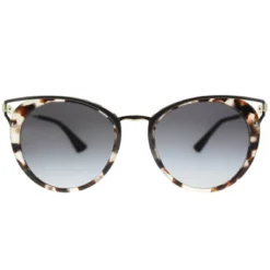 Prada PR66TS UAO5D1 Womens Round Sunglasses Spotted Opal Brown 54mm