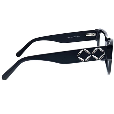 Swarovski 001 Womens Square Eyeglasses Glossy Black 53mm 4 Swarovski 001 Womens Square Eyeglasses Glossy Black 53mm - Image 2