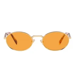 Prada PR 65ZS ZVN02Z Womens Oval Sunglasses Pale Gold 55mm
