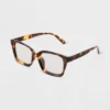 Women's Tortoise Print Shiny Plastic Rectangle Blue Light Filtering Glasses - Universal Thread™ Dark Brown -Women Fashion GUEST 1644f542 bada 4dc0 bacf baa7fe9a6cc7
