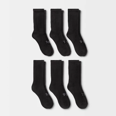 Women's Extended Size Cushioned 6pk Crew Athletic Socks - All In Motion™ - Black 5 Women's Extended Size Cushioned 6pk Crew Athletic Socks - All In Motion™ - Black - Image 3