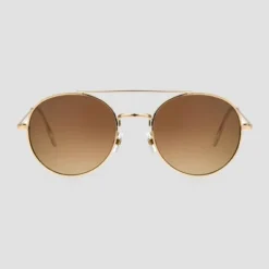 Women's Round Aviator Sunglasses - Universal Thread™ Gold