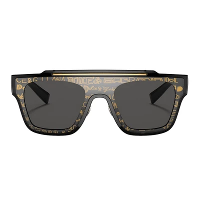Dolce & Gabbana DG 6125 327787 Unisex Square Sunglasses D&G Gold Logo On Black 35mm 3 Dolce & Gabbana DG 6125 327787 Unisex Square Sunglasses D&G Gold Logo On Black 35mm