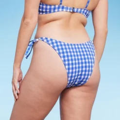 Women's Side-Tie Ultra High Leg Super Cheeky Bikini Bottom - Wild Fable™ Cobalt Blue Gingham Print -Women Fashion GUEST 2e2eb894 4f03 45bd 8a07 34951ade2024