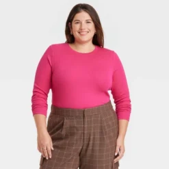 Women's Long Sleeve Slim Fit Crewneck T-Shirt - A New Day™ -Women Fashion GUEST 31bf5bc5 99c6 4634 9612 429e9e4ea46a