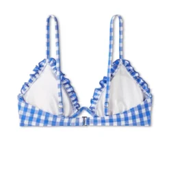 Women's Ruffle Trim Textured Underwire Bikini Top - Wild Fable™ Cobalt Blue Gingham Print -Women Fashion GUEST 34d83ec2 e761 4dfb b894 8b67bea65070