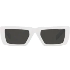 Prada PR 24YS 4615S0 Unisex Rectangle Sunglasses White 55mm
