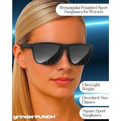 GrinderPUNCH Polarized Sunglasses For Men Lightweight TR90 Frame UV400 Protection Square Sun Glasses For Driving Fishing Golf - 2 Pack 6 GrinderPUNCH Polarized Sunglasses For Men Lightweight TR90 Frame UV400 Protection Square Sun Glasses For Driving Fishing Golf - 2 Pack - Image 4