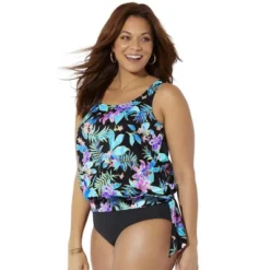 Swimsuits For All Women’s Plus Size Side Tie Blouson Tankini Top -Women Fashion GUEST 4dc16abb 1004 42dd adf7 0f30c0e6c7d1