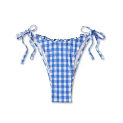 Women's Side-Tie Ultra High Leg Super Cheeky Bikini Bottom - Wild Fable™ Cobalt Blue Gingham Print -Women Fashion GUEST 516be7a1 4105 4f24 b44c 1812f3565a4c
