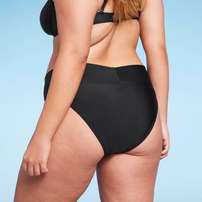 Women's Crossover High Leg Cheeky Mid-Rise Bikini Bottom - Wild Fable™ 3 Women's Crossover High Leg Cheeky Mid-Rise Bikini Bottom - Wild Fable™