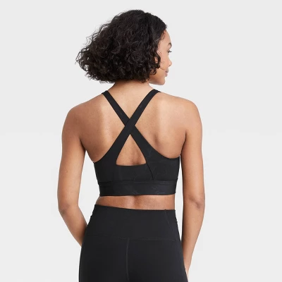Women's Medium Support Square Neck Crossback Sports Bra - All In Motion™ 3 Women's Medium Support Square Neck Crossback Sports Bra - All In Motion™