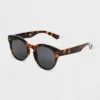 Women's Shiny Plastic Round Sunglasses - Universal Thread™ Brown -Women Fashion GUEST 70bc2b24 ad27 4e16 8808 9d258e31c936