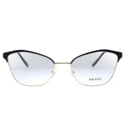 Prada PR 62XV AAV1O1 Womens Cat-Eye Eyeglasses Black Light Gold 54mm