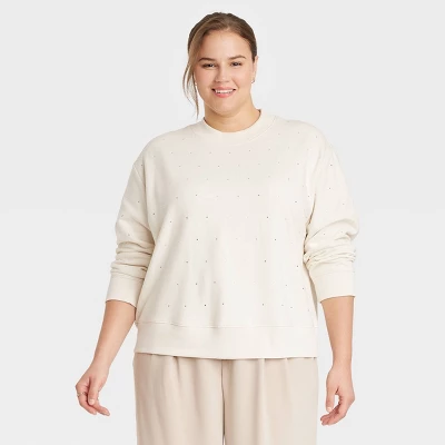 Women's Jeweled Pullover Sweatshirt - A New Day™ 8 Women's Jeweled Pullover Sweatshirt - A New Day™ - Image 6