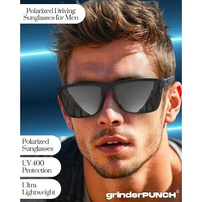 GrinderPUNCH Polarized Sunglasses For Men Lightweight TR90 Frame UV400 Protection Square Sun Glasses For Driving Fishing Golf - 2 Pack 7 GrinderPUNCH Polarized Sunglasses For Men Lightweight TR90 Frame UV400 Protection Square Sun Glasses For Driving Fishing Golf - 2 Pack - Image 5