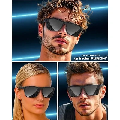 GrinderPUNCH Polarized Sunglasses For Men Lightweight TR90 Frame UV400 Protection Square Sun Glasses For Driving Fishing Golf - 2 Pack 3 GrinderPUNCH Polarized Sunglasses For Men Lightweight TR90 Frame UV400 Protection Square Sun Glasses For Driving Fishing Golf - 2 Pack