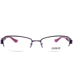 Guess GU 2290 PUR Womens Semi-Rimless Eyeglasses Purple 52mm