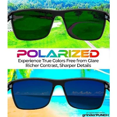 GrinderPUNCH Polarized Sunglasses For Men Lightweight TR90 Frame UV400 Protection Square Sun Glasses For Driving Fishing Golf - 2 Pack 5 GrinderPUNCH Polarized Sunglasses For Men Lightweight TR90 Frame UV400 Protection Square Sun Glasses For Driving Fishing Golf - 2 Pack - Image 3