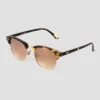 Women's Tortoise Shell Print Flat Top Retro Browline Sunglasses - Universal Thread™ Brown -Women Fashion GUEST 9e6c7cf4 2a8f 4a69 901c e168ff22a0bf
