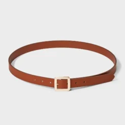 Women's Chunky Center Bar Buckle Belt - A New Day™ Brown