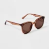 Women's Plastic Round Sunglasses - Wild Fable™ Brown: UV Protection, Recycled Frame, Polycarbonate Lens -Women Fashion GUEST ac443bb4 8ee4 45b9 9303 c31871f584b8