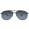 Salvatore Ferragamo SF 201S 002 Unisex Aviator Sunglasses Black 60mm