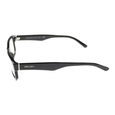 Prada 1AB1O1 Unisex Rectangle Eyeglasses Black 53mm 4 Prada 1AB1O1 Unisex Rectangle Eyeglasses Black 53mm - Image 2