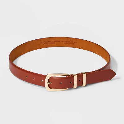 Women's Double Buckle Belt - A New Day™ Cognac 3 Women's Double Buckle Belt - A New Day™ Cognac