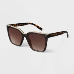 Women's Plastic Square Sunglasses - A New Day™ Brown
