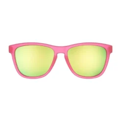 Goodr Flamingos On A Booze Cruise OG Rectangle Sunglasses: Polarized Plastic Lenses, Pink Frame, One Size