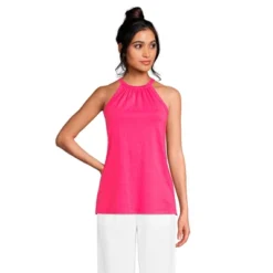 Lands' End Women's Light Weight Jersey Halter Neck Tank Top -Women Fashion GUEST c8af010d 5836 4d88 b000 6d35a11d30f0