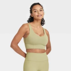 Women's Light Support Brushed Sculpt Bold Stitch Sports Bra - All In Motion™ -Women Fashion GUEST cd41c197 5e57 468a 8683 cfdda681250b