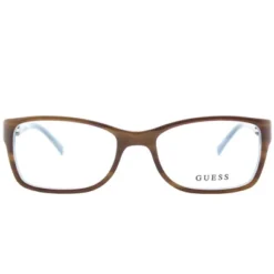 Guess E50 Womens Cat-Eye Eyeglasses Brown On Blue 52mm