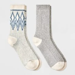 Women's 2pk Lightweight Super Soft Fair Isle Diamond Crew Socks - All In Motion™ 4-10 -Women Fashion GUEST d5200e39 5b4b 4123 9c35 e67704ac95d3