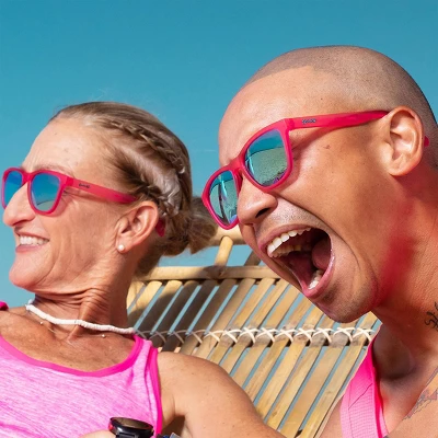 Goodr Flamingos On A Booze Cruise OG Rectangle Sunglasses: Polarized Plastic Lenses, Pink Frame, One Size 4 Goodr Flamingos On A Booze Cruise OG Rectangle Sunglasses: Polarized Plastic Lenses, Pink Frame, One Size - Image 2