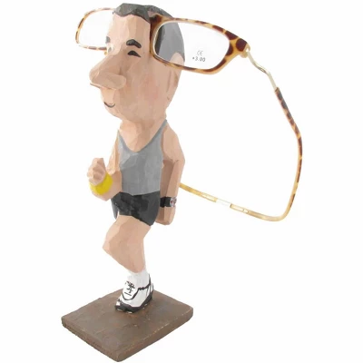 Fila Jogger Male Peeper Eyeglass/Sunglass Holder Stand Hand Carve&Painted Wood Sculpt 3 Fila Jogger Male Peeper Eyeglass/Sunglass Holder Stand Hand Carve&Painted Wood Sculpt