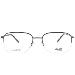 Elasta V81 Unisex Semi-Rimless Eyeglasses Dark Ruthenium Black 56mm