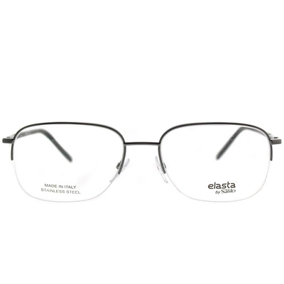 Elasta V81 Unisex Semi-Rimless Eyeglasses Dark Ruthenium Black 56mm 3 Elasta V81 Unisex Semi-Rimless Eyeglasses Dark Ruthenium Black 56mm