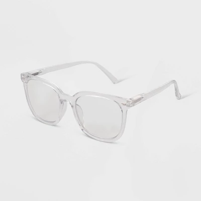 Women's Crystal Plastic Square Blue Light Filtering Reading Glasses - Universal Thread™ Clear 3 Women's Crystal Plastic Square Blue Light Filtering Reading Glasses - Universal Thread™ Clear