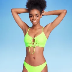 Women's Lace-Up Longline Bikini Top - Wild Fable™ Neon Green -Women Fashion GUEST f9fcfbe4 6614 4935 8025 c3c0969c709c