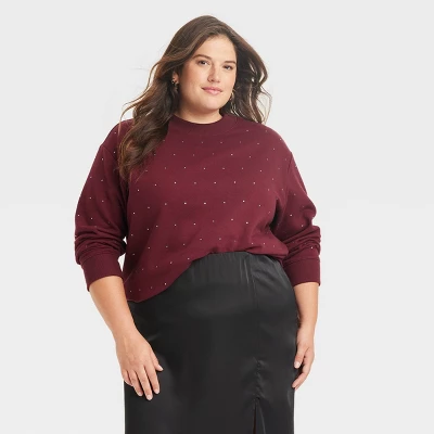 Women's Jeweled Pullover Sweatshirt - A New Day™ 7 Women's Jeweled Pullover Sweatshirt - A New Day™ - Image 5